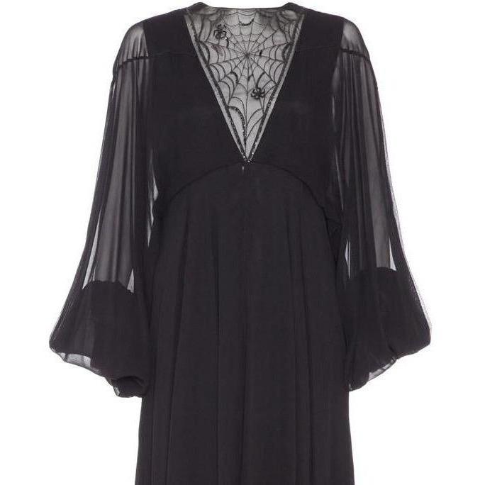 ARCHIVE - 1970s Jean Varon Black Spider Dress