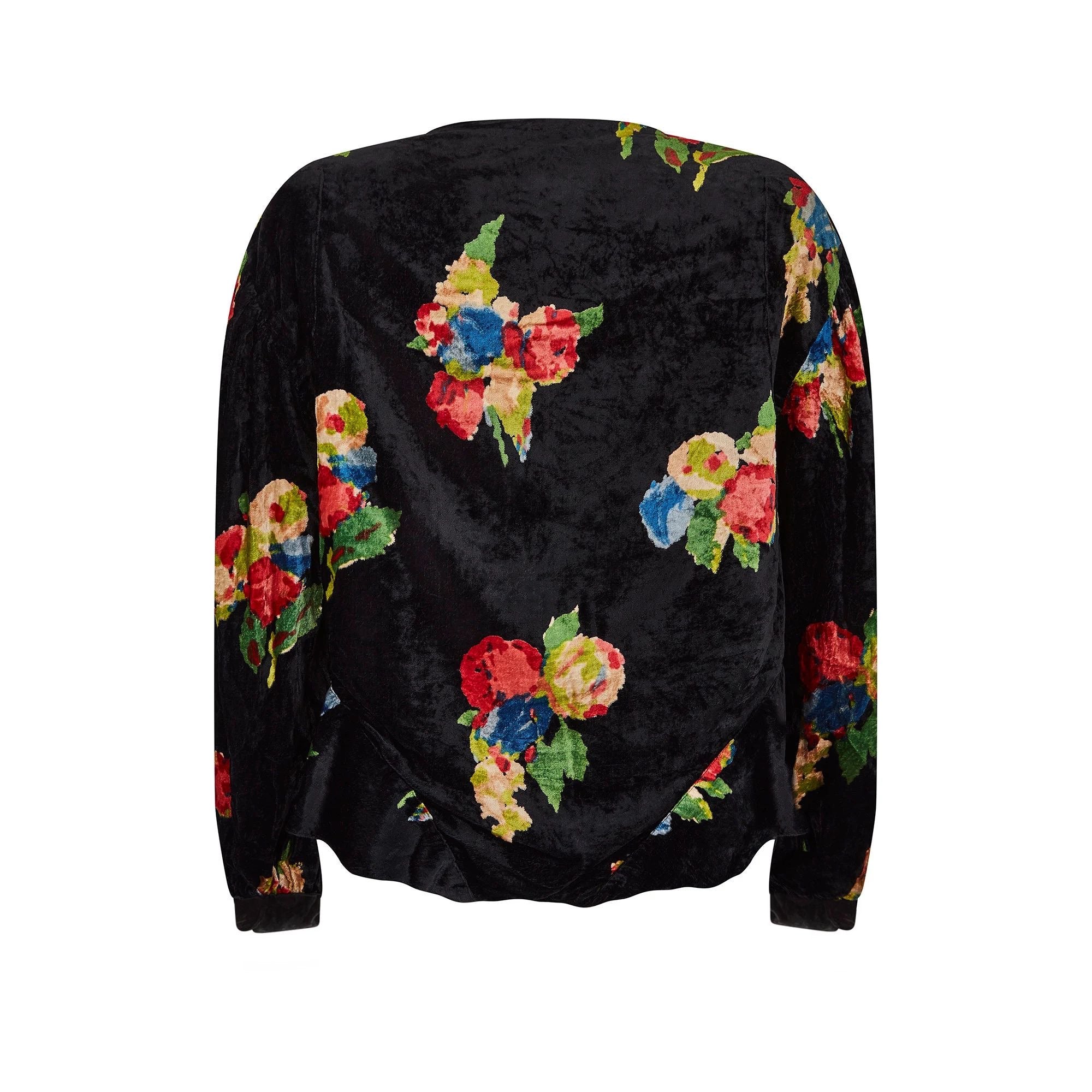 1930s Silk Velvet Floral Jacket