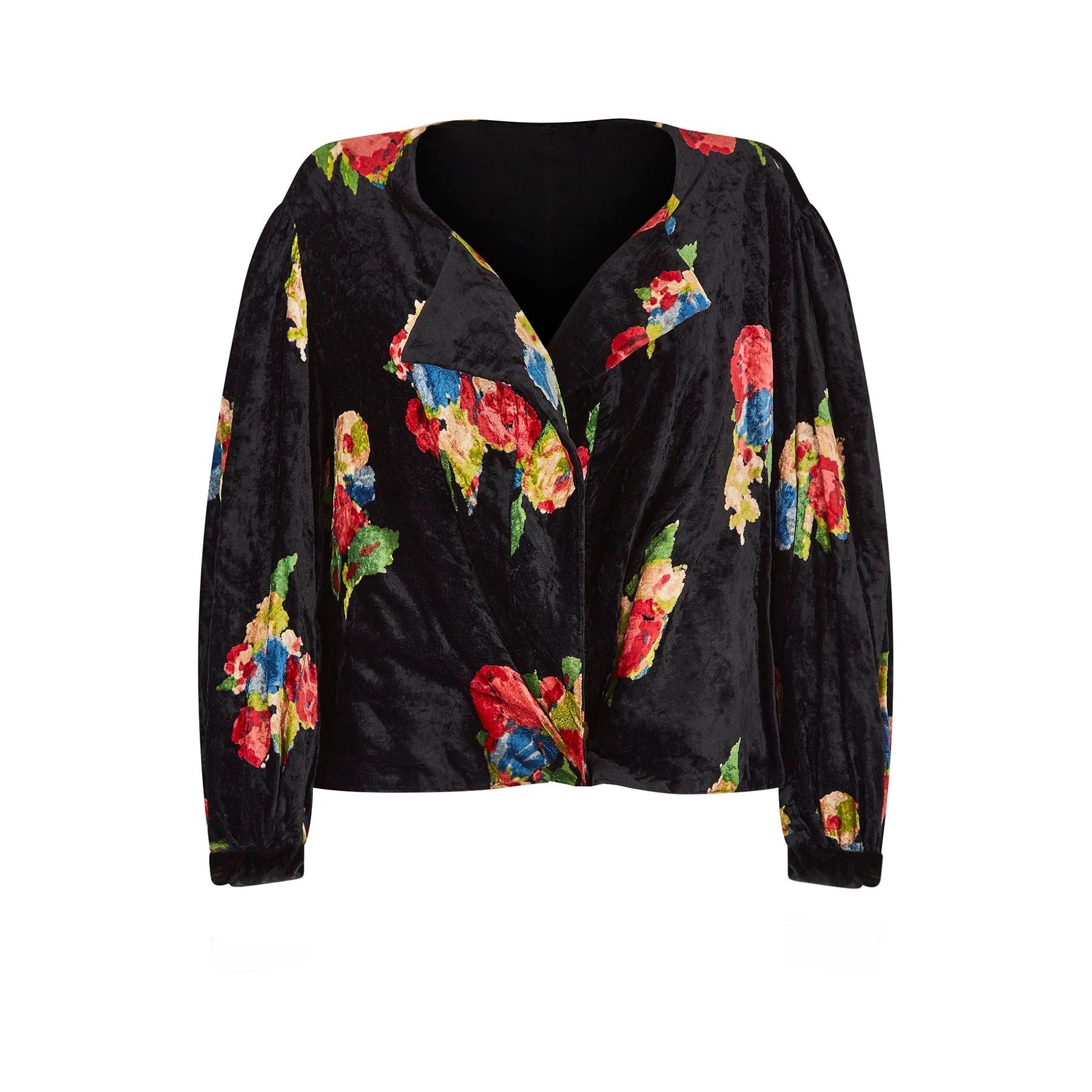 1930s Silk Velvet Floral Jacket