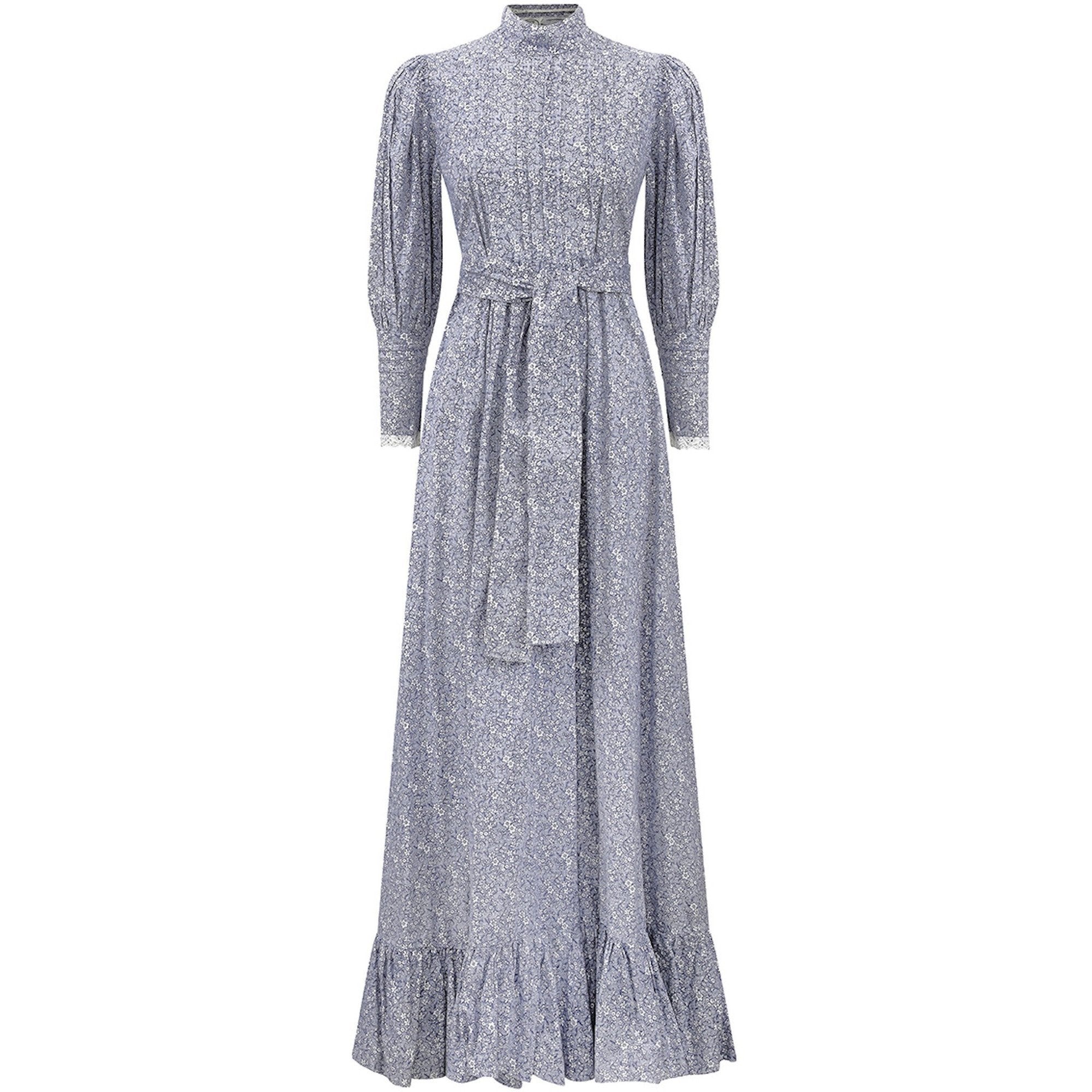 ARCHIVE - 1970s Laura Ashley Edwardian Style navy and White Cotton Dre