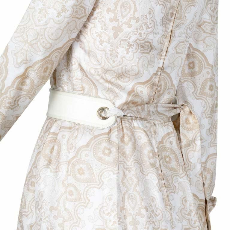 ARCHIVE - 1970s Christian Dior Cream and Caramel Silk Dress